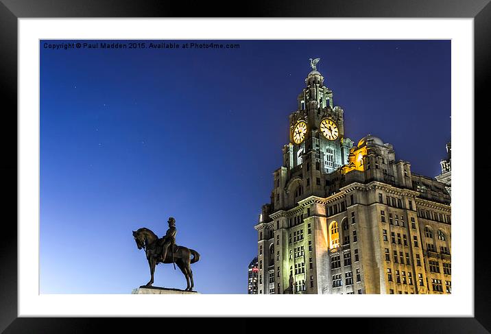 Royal guard at the Royal Liver Building Framed Mounted Print by Paul Madden