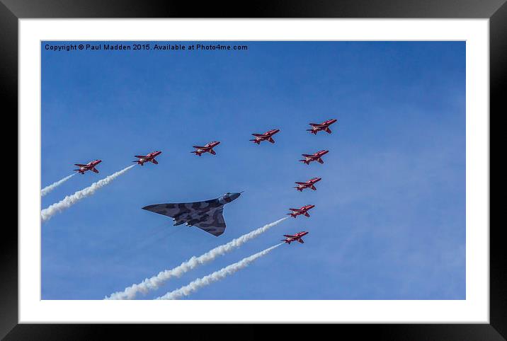 Vulcan and Red Arrows Framed Mounted Print by Paul Madden