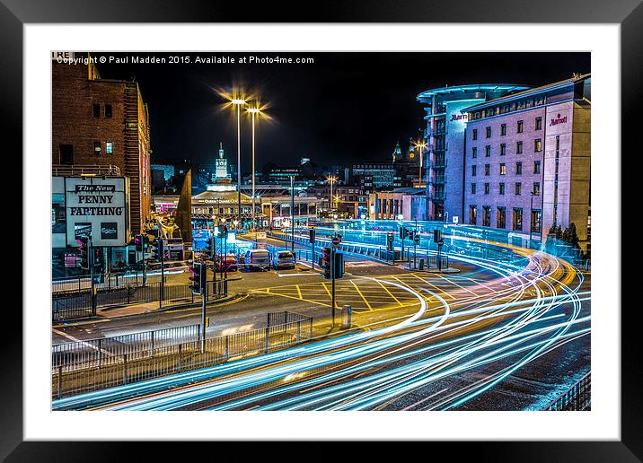 Lit-Up Liverpool Framed Mounted Print by Paul Madden