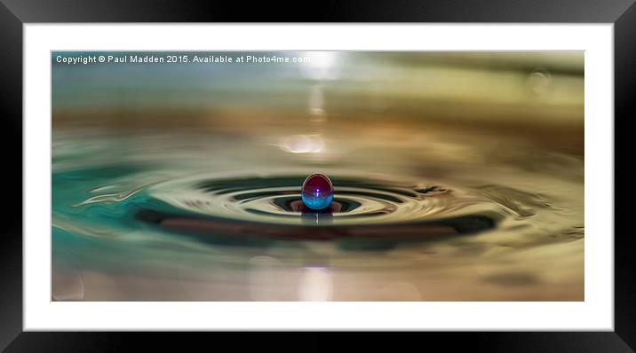 Droplet rising Framed Mounted Print by Paul Madden