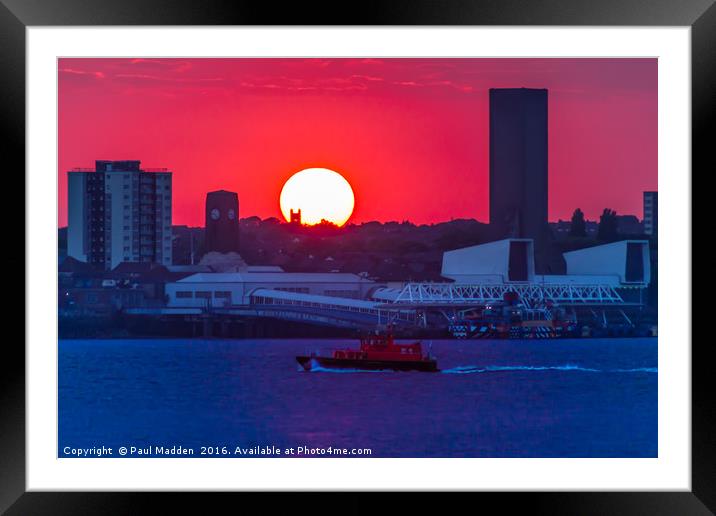 Seacombe Sunset Framed Mounted Print by Paul Madden