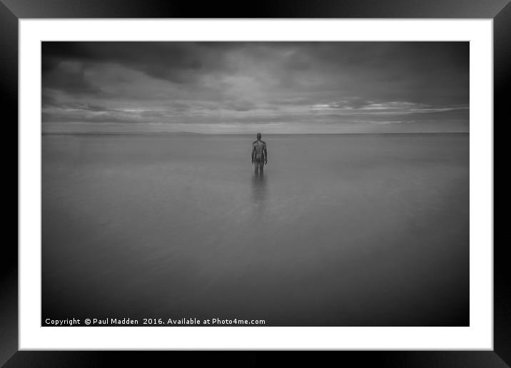 The Iron Man in the sea Framed Mounted Print by Paul Madden