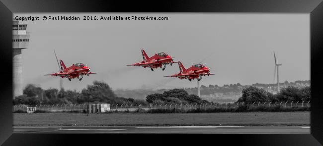 Red Arrows taking off Framed Print by Paul Madden