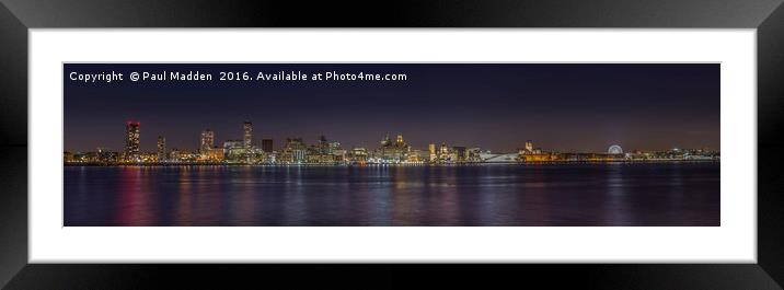 Liverpool Waterfront Panorama 2016 Framed Mounted Print by Paul Madden