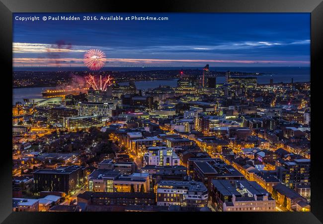 Fireworks for a ship Framed Print by Paul Madden