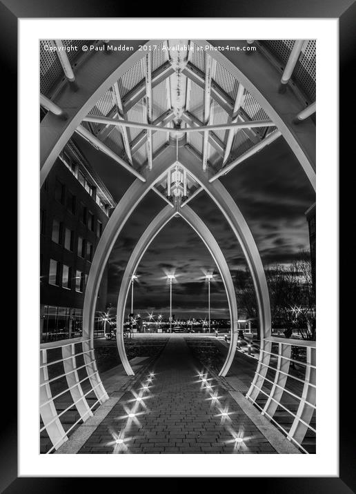 Princes Dock Bridge to the Pier Head Framed Mounted Print by Paul Madden