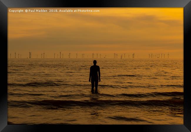 Antony Gormley Iron Man Framed Print by Paul Madden