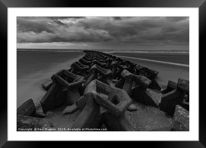 Wallasey Sea Defences Framed Mounted Print by Paul Madden