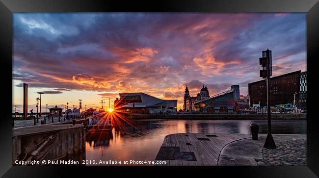 Canning Dock Sunset Framed Print by Paul Madden