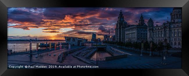 Liverpool Pier Head Panorama Framed Print by Paul Madden