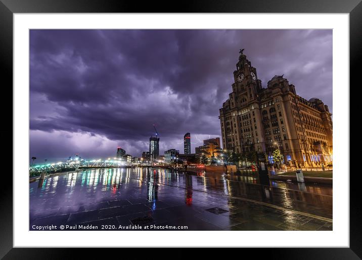 Storm at Liverpool Waterfront Framed Mounted Print by Paul Madden