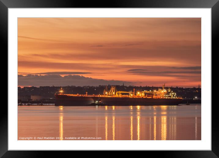Eagle Brasila on the River Mersey at sunset Framed Mounted Print by Paul Madden