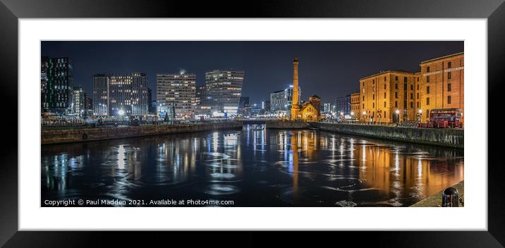 Frozen Canning Dock Panorama Framed Mounted Print by Paul Madden