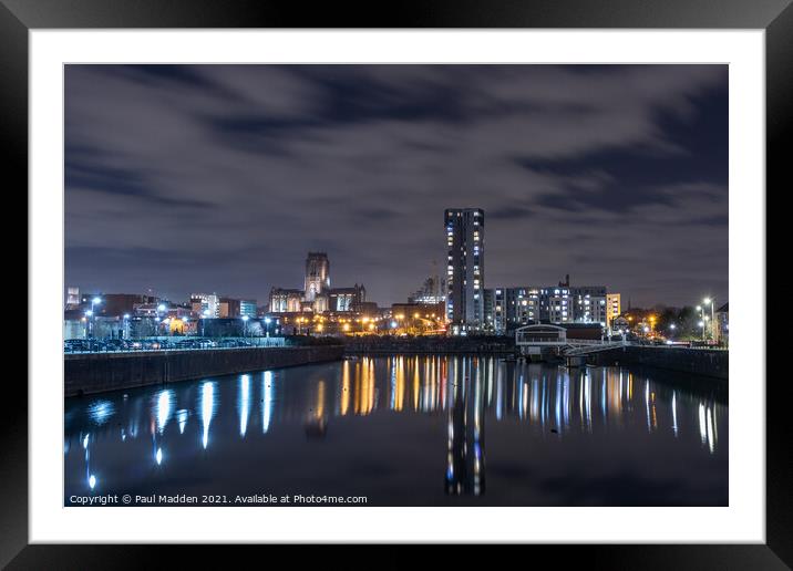 Queens Dock Liverpool Framed Mounted Print by Paul Madden