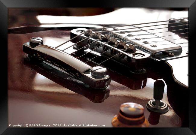 Epiphone Tune-O-Matic bridge and Humbucker. Framed Print by RSRD Images 