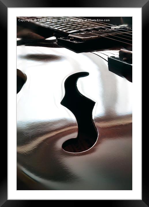 Guitar "f" hole. Framed Mounted Print by RSRD Images 