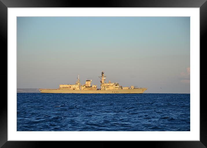 Frigate HMS Monmouth Framed Mounted Print by Malcolm Snook