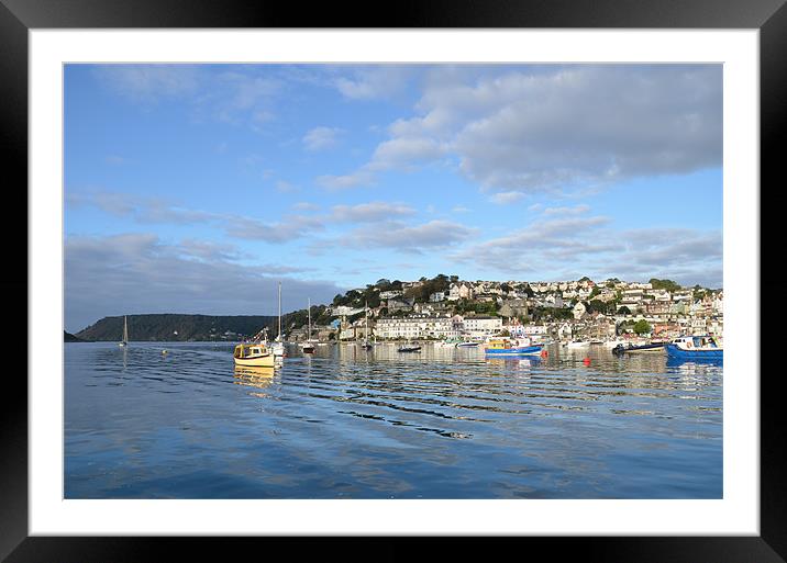 Salcombe from the river Framed Mounted Print by Malcolm Snook