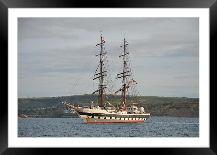 Tall Ship Stavros S Niarchos Framed Mounted Print by Malcolm Snook