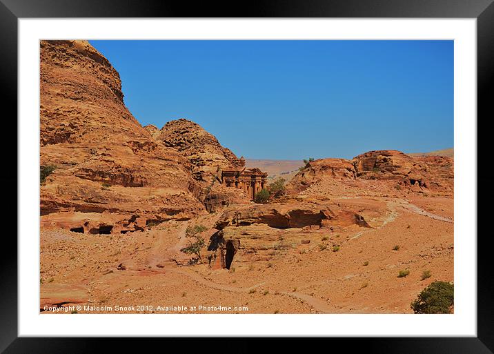 The Monastery at Petra Framed Mounted Print by Malcolm Snook