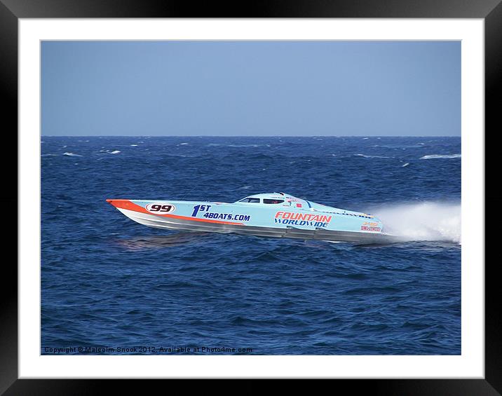 Offshore Powerboat Racing Framed Mounted Print by Malcolm Snook