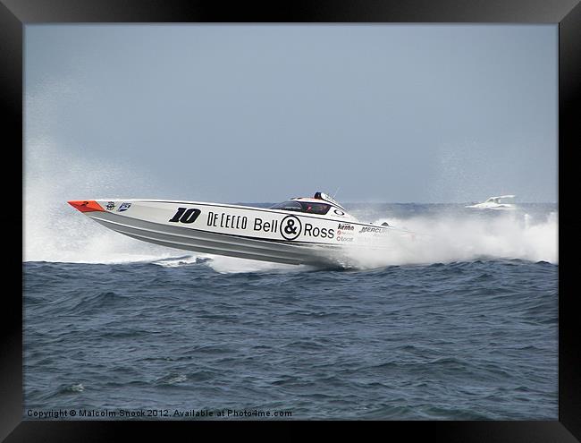 Offshore Powerboat Racer Framed Print by Malcolm Snook