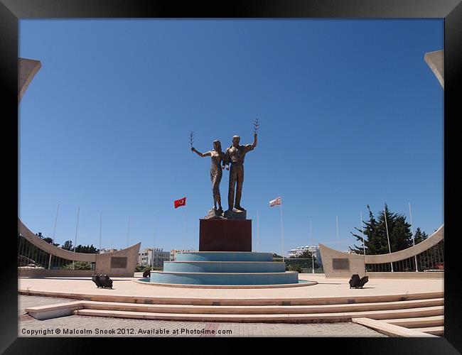 Peace monument Northern Cyprus Framed Print by Malcolm Snook