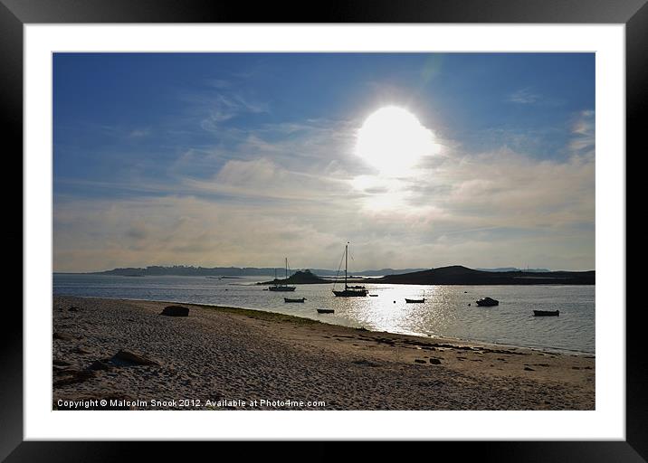 Anchorage in The Isles Of Scilly Framed Mounted Print by Malcolm Snook