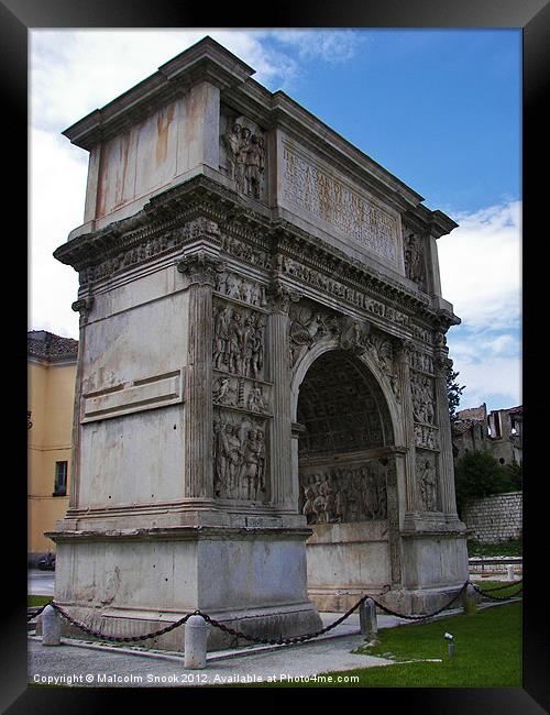 Arch of Trajan in Benevento Framed Print by Malcolm Snook