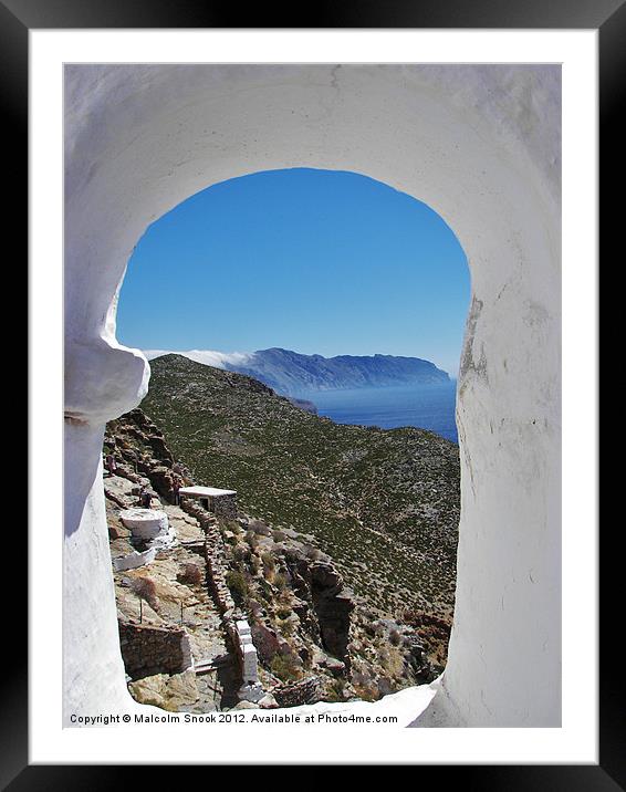 Mountainous coast of Amorgos Framed Mounted Print by Malcolm Snook