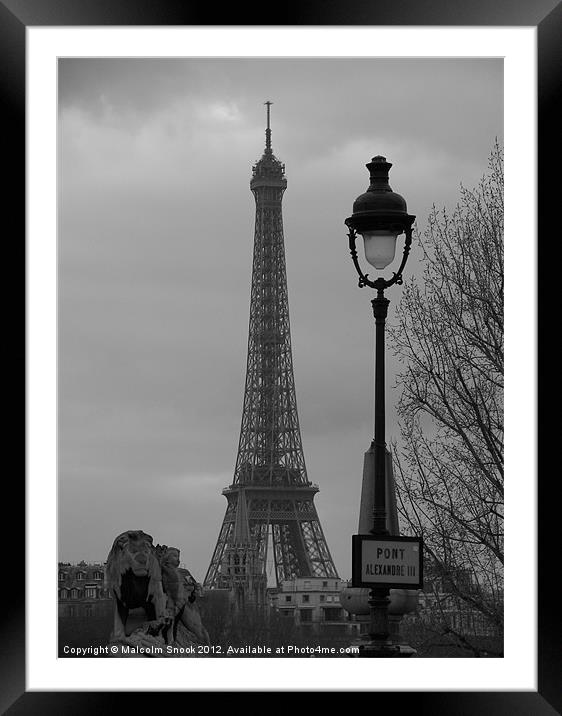 Eiffel Tower from the Seine Framed Mounted Print by Malcolm Snook