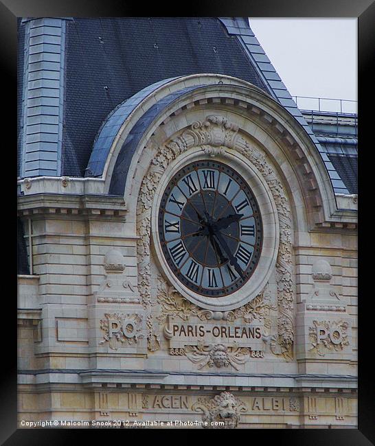 Gare dOrsay Clock Framed Print by Malcolm Snook