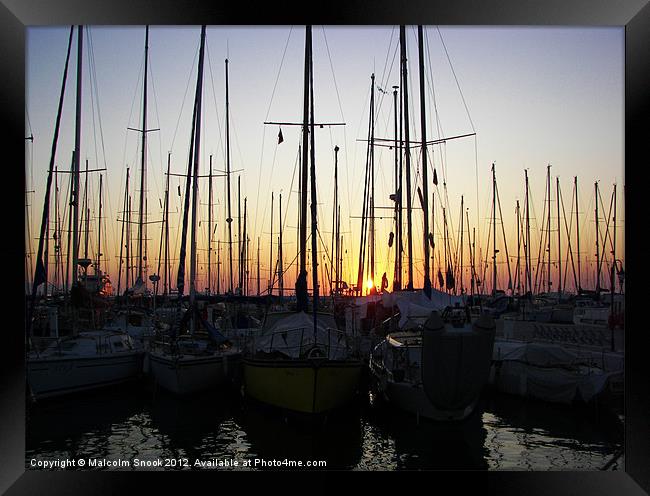 Forest of masts Framed Print by Malcolm Snook