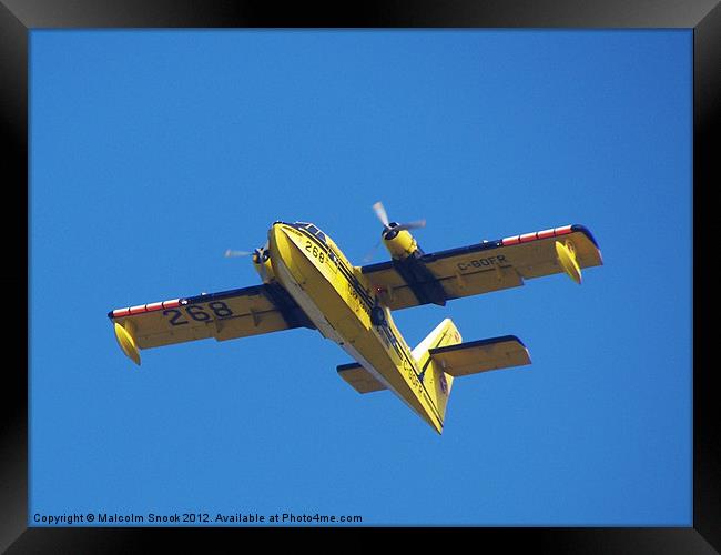 Yellow Seaplane Framed Print by Malcolm Snook