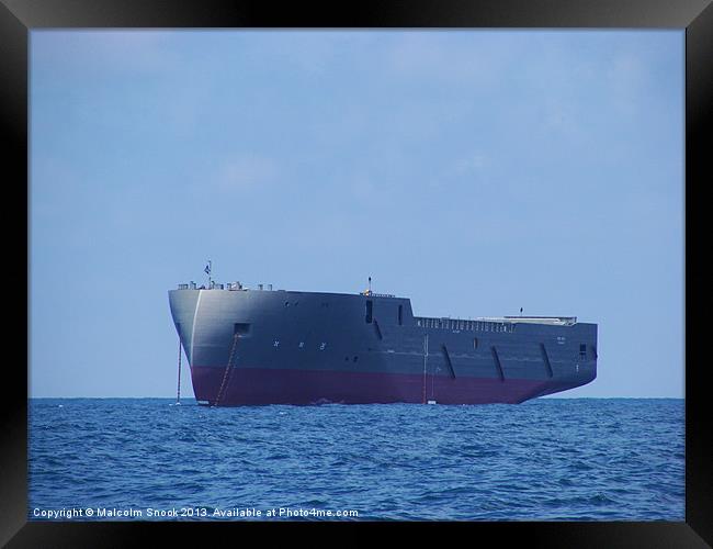 New ship under tow Framed Print by Malcolm Snook