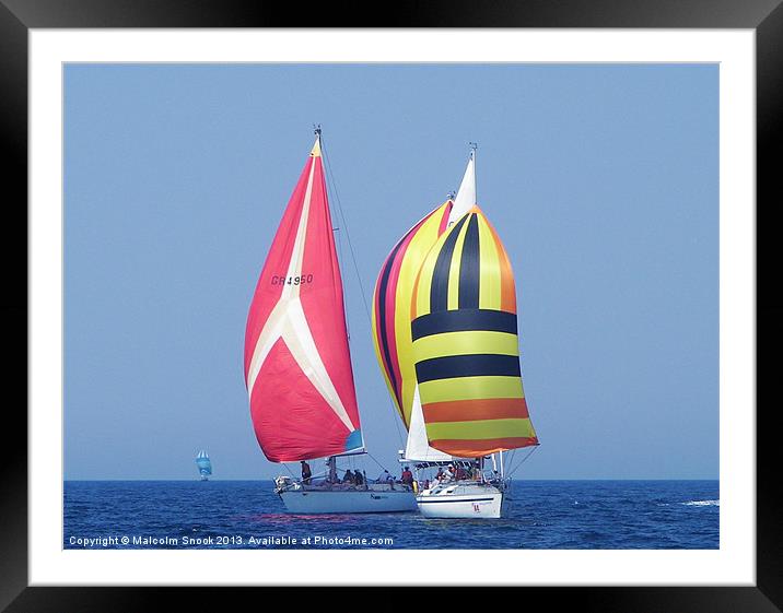Spinnakers at close quarters Framed Mounted Print by Malcolm Snook