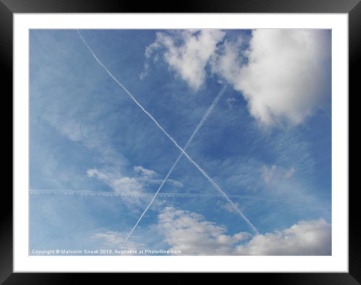 Vapour trails Framed Mounted Print by Malcolm Snook