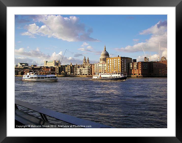 St Pauls across the river Framed Mounted Print by Malcolm Snook