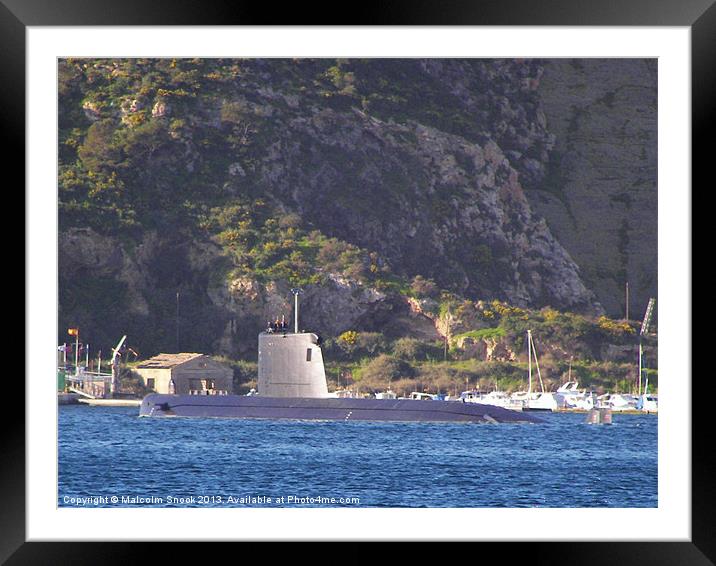 Submarine putting to sea Framed Mounted Print by Malcolm Snook