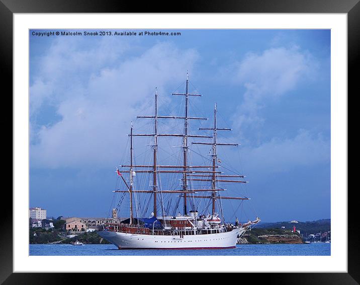Tall Ship Entering Mahon Framed Mounted Print by Malcolm Snook