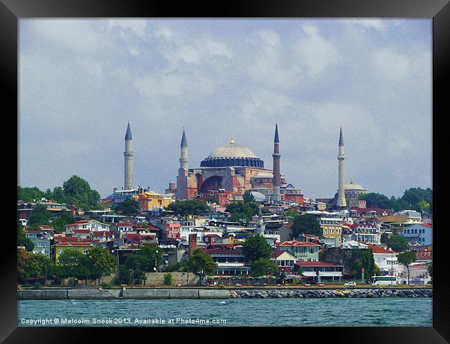 Hagia Sophia from the Bosphorus Framed Print by Malcolm Snook