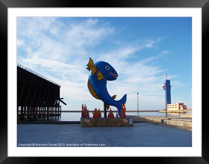 Inflatable fish sculpture Almeria Framed Mounted Print by Malcolm Snook