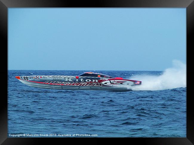 Kiton offshore powerboat racer Framed Print by Malcolm Snook