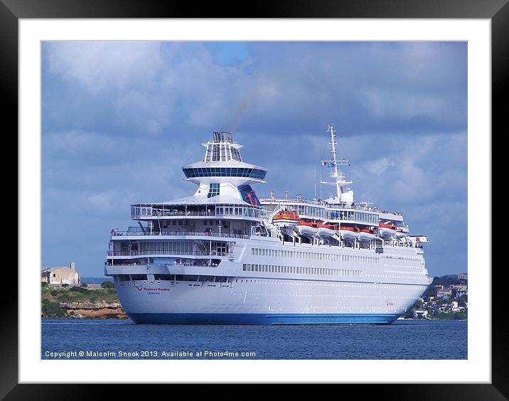 Cruise Liner Thomson Destiny Framed Mounted Print by Malcolm Snook