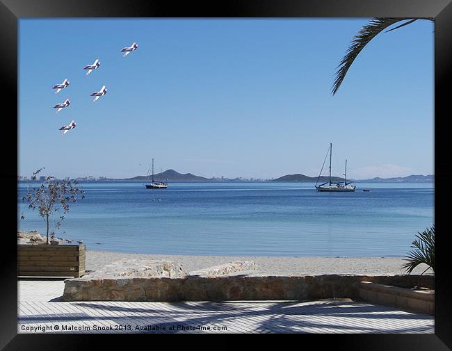 Fighter jets over Mar Menor Framed Print by Malcolm Snook