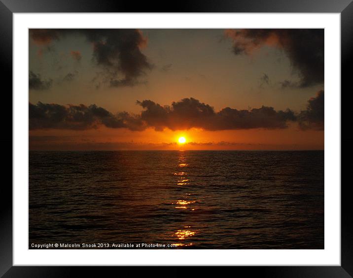 Sunrise at sea Framed Mounted Print by Malcolm Snook
