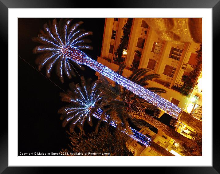 Festive Lights In Sicily Framed Mounted Print by Malcolm Snook