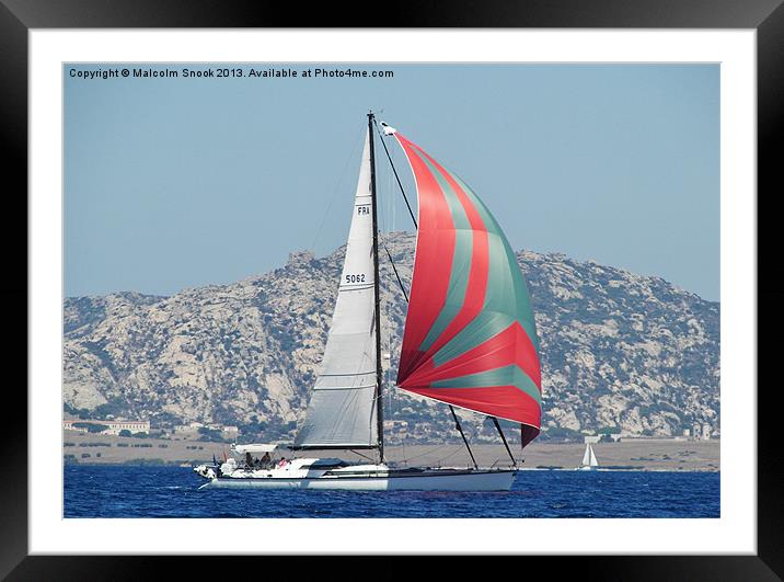 Sleek Luxury Yacht Framed Mounted Print by Malcolm Snook