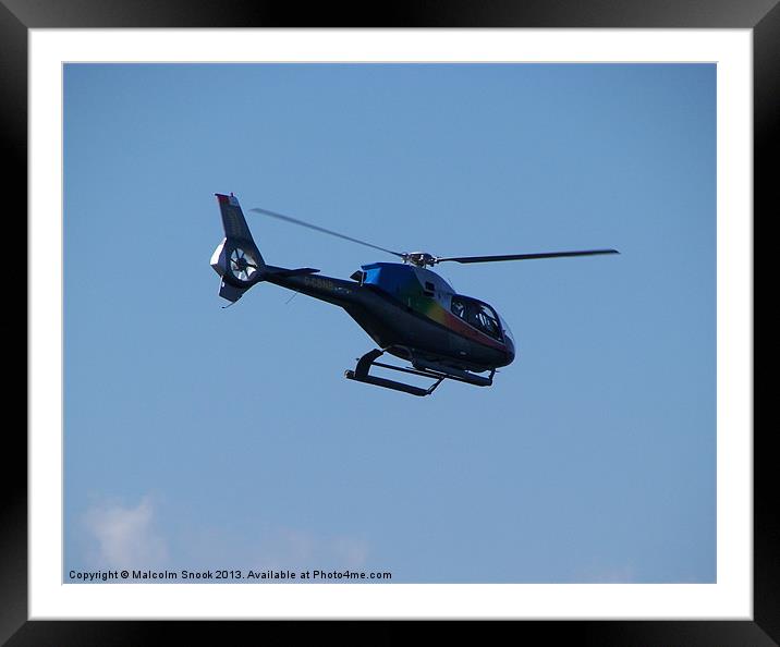 Colourful E120 Eurocopter Framed Mounted Print by Malcolm Snook