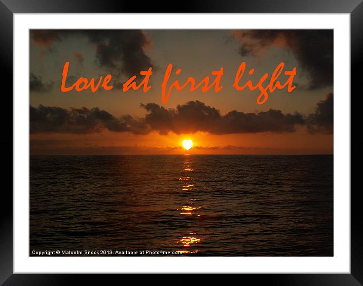 Love At First Light Framed Mounted Print by Malcolm Snook